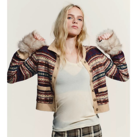 Zara Multicolor Patterned Cardigan - Picture 2 of 7